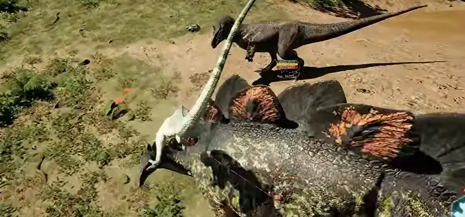 Player reviewing The Isle Evrima patch notes before spawning as a carnivore